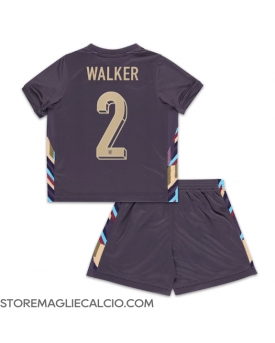 Inghilterra Kyle Walker #2 Maglia Gara Trasferta Repliche Europei 2024 Bambino